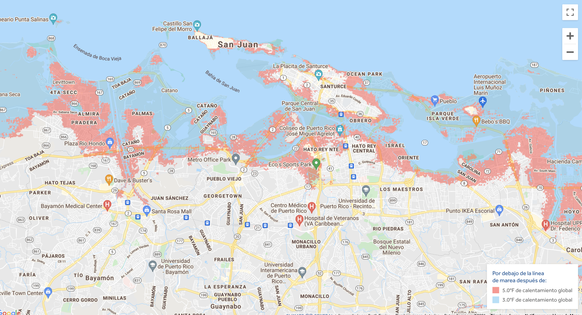 mapa de costas de Puerto Rico